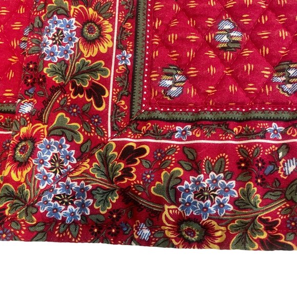 Vintage Vera Bradley Provincial Red Quilted Floral Placemats Set 2 Retired 2000 - Picture 2 of 6